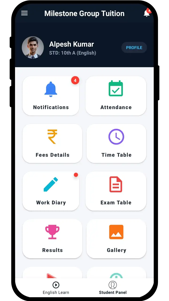 Student Mobile App Panel